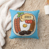 英国の朝食の漫画イラストレーション クッション (ブランケット)