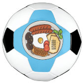 英国の朝食の漫画イラストレーション サッカーボール (回転)