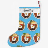 英国の朝食の漫画イラストレーション スモールクリスマスストッキング (裏面)