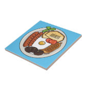英国の朝食の漫画イラストレーション タイル (側面)