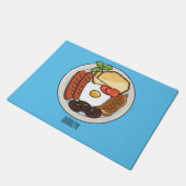 英国の朝食の漫画イラストレーション ドアマット (アングル)