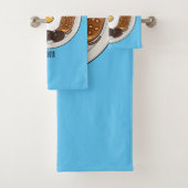 英国の朝食の漫画イラストレーション バスタオルセット (インサイチュ)