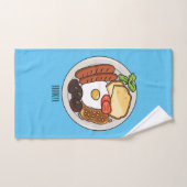 英国の朝食の漫画イラストレーション バスタオルセット (ハンドタオル)