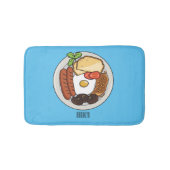 英国の朝食の漫画イラストレーション バスマット (正面)