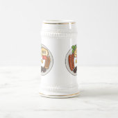 英国の朝食の漫画イラストレーション ビールジョッキ (中央)