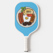 英国の朝食の漫画イラストレーション ピックルボールラケット (裏面)