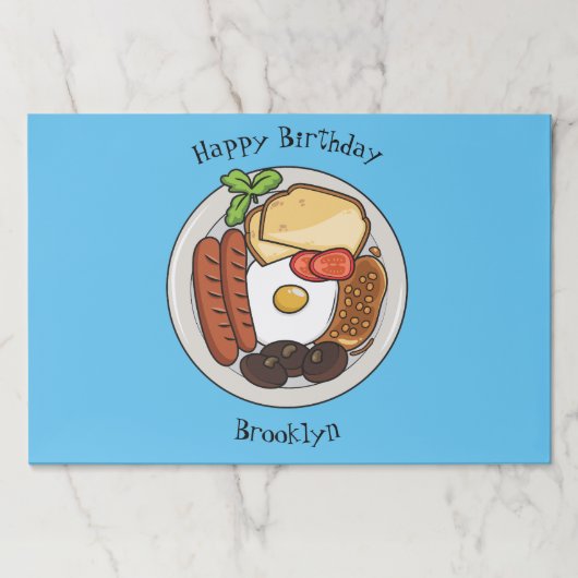 英国の朝食の漫画イラストレーション ペーパーパッド (正面)