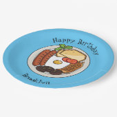 英国の朝食の漫画イラストレーション ペーパープレート (アングル)