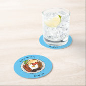 英国の朝食の漫画イラストレーション ラウンドペーパーコースター (インサイチュ)