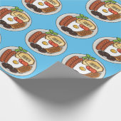 英国の朝食の漫画イラストレーション ラッピングペーパー (角)