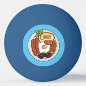 英国の朝食の漫画イラストレーション 卓球ボール (裏面)