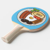 英国の朝食の漫画イラストレーション 卓球ラケット (正面アングル)