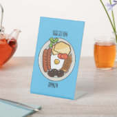 英国の朝食の漫画イラストレーション 台座サイン (インサイチュ)