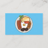 英国の朝食の漫画イラストレーション 名刺 (裏面)