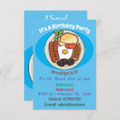 英国の朝食の漫画イラストレーション 招待状 (正面/裏面)