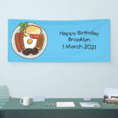 英国の朝食の漫画イラストレーション 横断幕 (トレードショー)