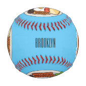 英国の朝食の漫画イラストレーション 野球ボール (正面)