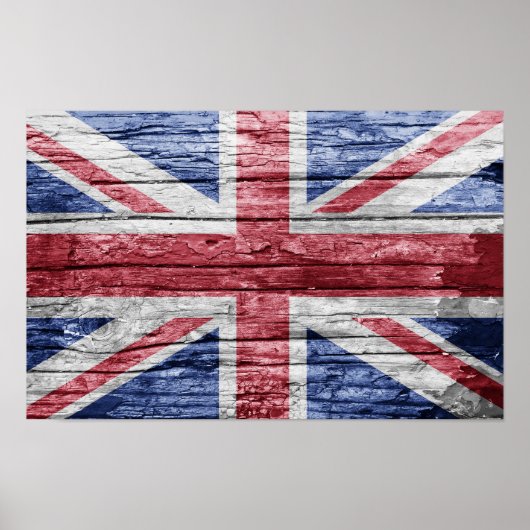 英国の木製の旗 ポスター (正面)