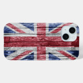英国の木製の旗 Case-Mate iPhoneケース (裏面 (横))