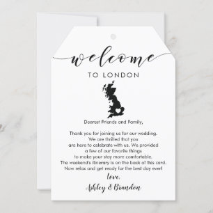 英国の歓迎結婚ラベル、手紙の旅程
