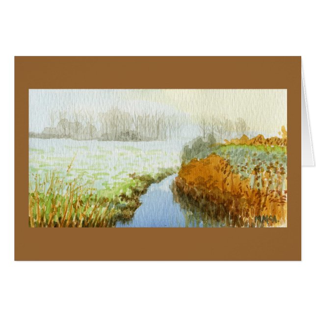 英国の沼地の水彩画 (正面横)