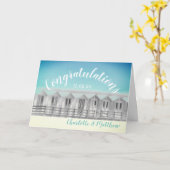 英国の海岸の結婚式のお祝いカード カード (黄色い花)