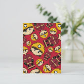 英国の消防はがきパターン（の模様が）ある ポストカード (スタンド正面)