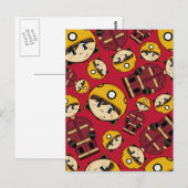 英国の消防はがきパターン（の模様が）ある ポストカード (正面/裏面)