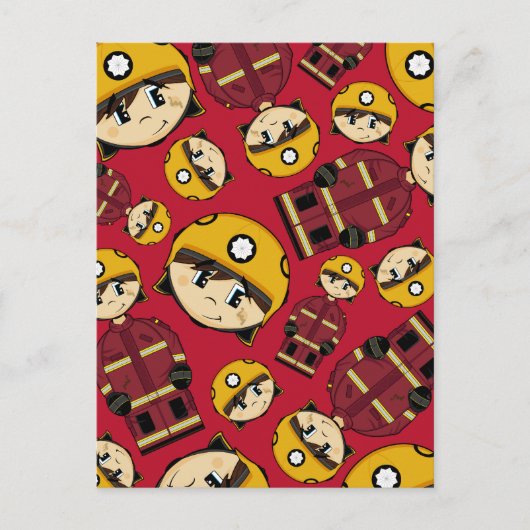 英国の消防はがきパターン（の模様が）ある ポストカード (正面)