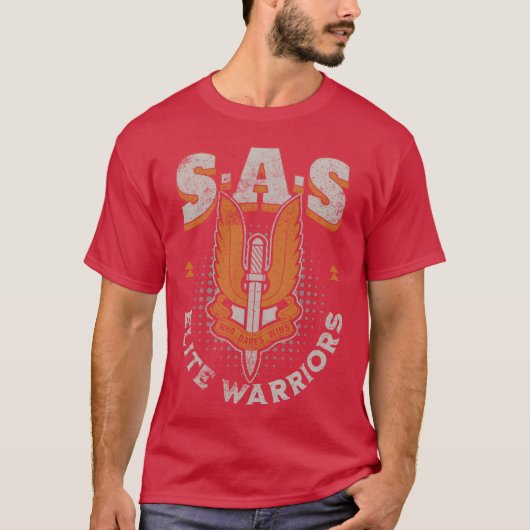 英国の特殊空挺部隊 SAS ミリタリー ヴィンテージ Tシャツ (正面)
