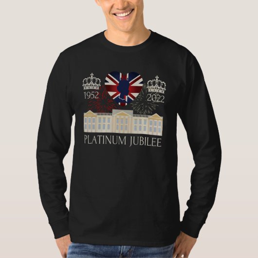 英国の王国王立白金ジュビリー70アニヴ Tシャツ (正面)