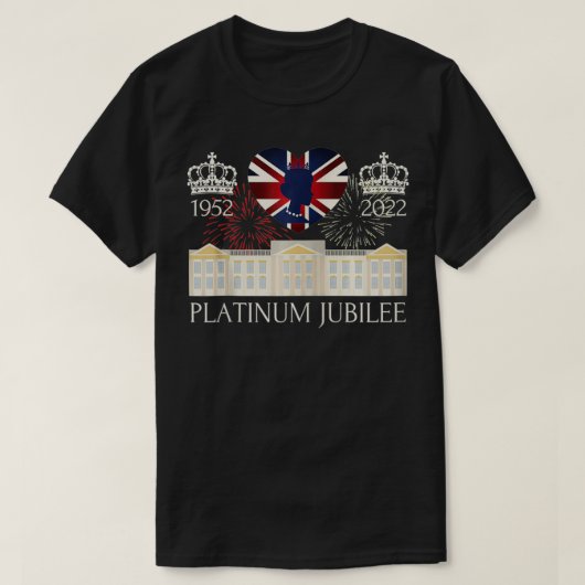 英国の王国王立白金ジュビリー70アニヴ Tシャツ (デザイン正面)