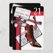 英国の祝祭用タータン誕生日パーティーDIY 招待状 (正面/裏面)