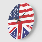 英国の米国旗2 ラージ壁時計 (傾斜)