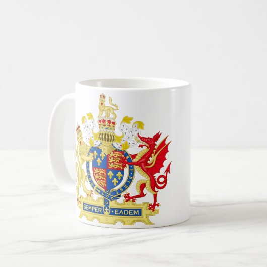 英国の紋章が見える コーヒーマグカップ (正面左)