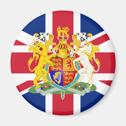 英国の紋章と旗 マグネット (正面)