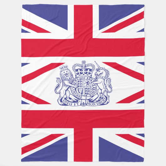英国の紋章 フリースブランケット (正面)