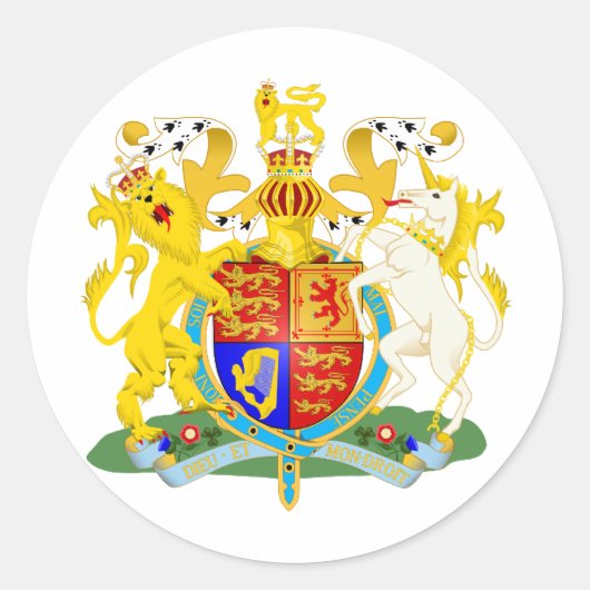 英国の紋章 ラウンドシール (正面)