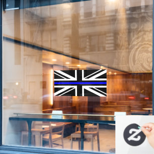 英国の細い青い線の国旗 ウィンドウサイン