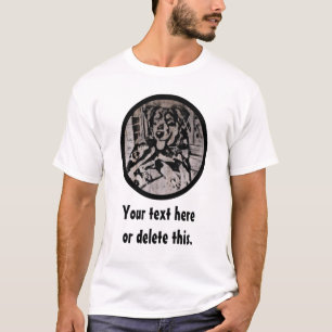 英国の羊飼いの子犬のステンシル Tシャツ