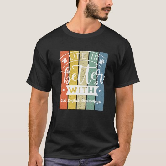英国の老犬は命が惜しい Tシャツ (正面)