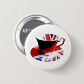 英国の茶の素晴らしいコップ 缶バッジ (正面&裏面)