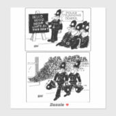 英国の警察をテーマにしたユモアたっぷりの2つの漫画 シール (シート)