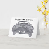 英国の車の愛好家のための70thクラシックカード カード (黄色い花)