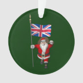 英国の連合国旗を持つサンタクロース オーナメント (正面)