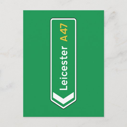 英国の道路標識レスター ポストカード (正面)
