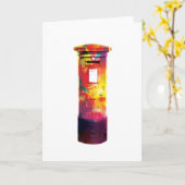 英国の郵便受け – 抽象芸術グリーティングカード カード (黄色い花)