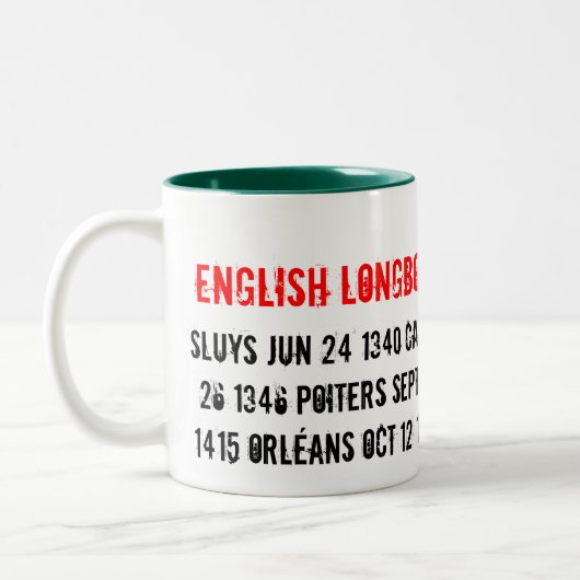 英国の長弓旅行1340年- 1453年、Sluys 6月24日… ツートーンマグカップ (左)