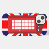 英国の電話ボックス・ユニオン・ジャック国旗 iPhoneケース (裏面横)