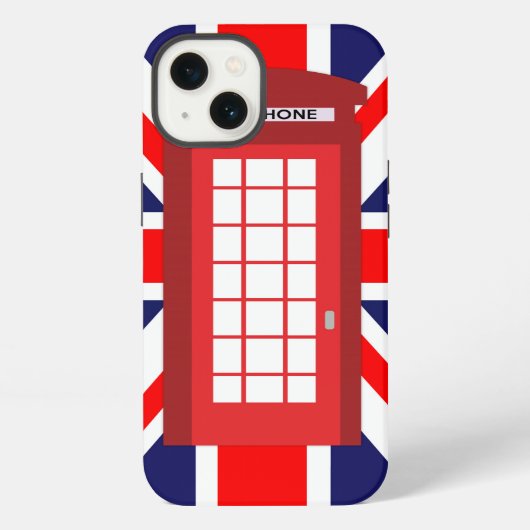 英国の電話ボックス・ユニオン・ジャック国旗 iPhoneケース (裏面)